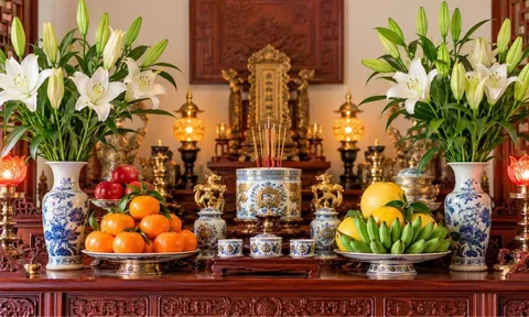Ban thờ nên để 1 hay 2 lọ hoa?