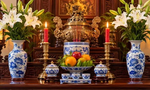 Vì sao ban thờ thường đặt 2 bình hoa, 2 cây nến nhưng không được dùng 2 chén nước?