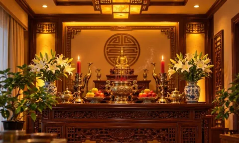  Vì sao phòng thờ nên dùng ánh sáng vàng thay vì ánh sáng trắng mạnh?