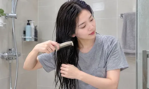 Có nên chải tóc khi đang gội đầu?