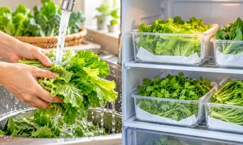 Có nên rửa rau trước khi cất tủ lạnh?