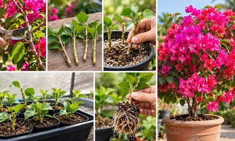 Cách trồng hoa giấy bằng cành: Làm đúng 5 bước này, cây nhanh ra rễ, lớn khỏe, sớm bung hoa