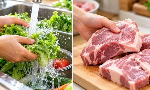 Tại sao nên rửa rau dưới vòi nước chảy, còn thịt lại không nên dùng cách này?