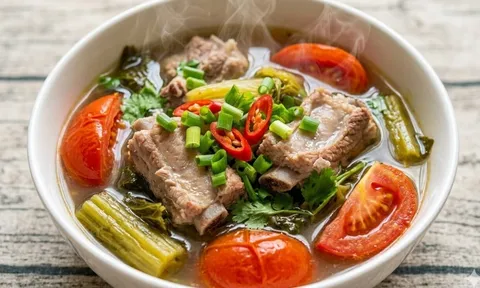 Cách nấu canh dưa chua sườn non ngọt thanh, chua dịu, "đánh" sạch nồi cơm