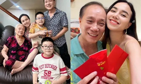 Đinh Ngọc Diệp khoe gia đình "tứ đại đồng đường" đẹp như tranh, bố ruột là nhà văn nổi tiếng