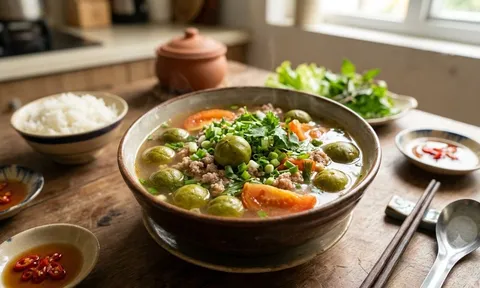 Thịt chưng mắm tép ăn cùng canh chua sấu: Bộ đôi món ngon hao cơm, dễ nấu tại nhà