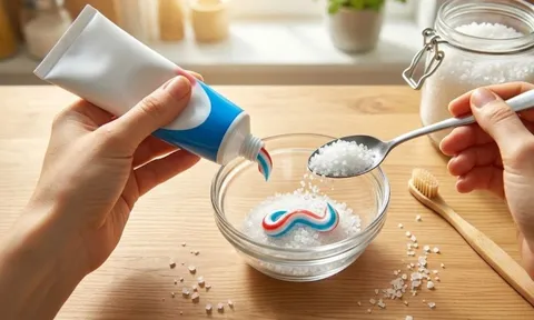 Vì sao nên trộn kem đánh răng với muối trắng?