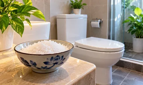 Vì sao nhiều người khuyên đặt bát muối trong nhà vệ sinh?