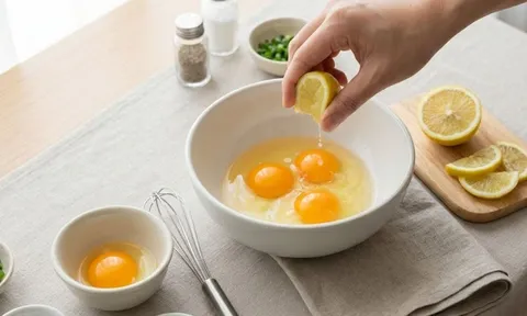 Tại sao nên vắt chanh vào trứng trước khi rán?