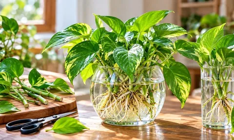 Cách trồng trầu bà thủy sinh xanh tươi quanh năm, rễ khỏe lá đẹp