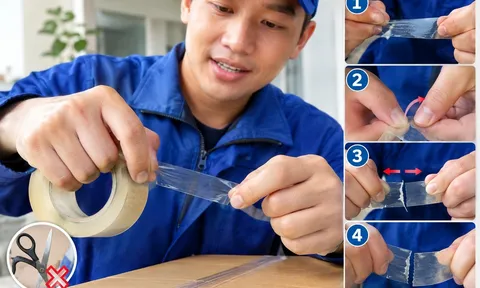 Mẹo dùng 2 ngón tay cắt băng dính nhanh hơn dùng kéo