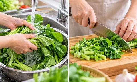 Nên rửa rau xong mới thái hay thái xong mới rửa?