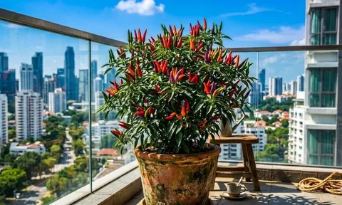 Cách trồng ớt trong chậu sai trĩu quả, tươi tốt quanh năm