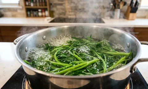 Luộc rau đậy vung hay mở vung?