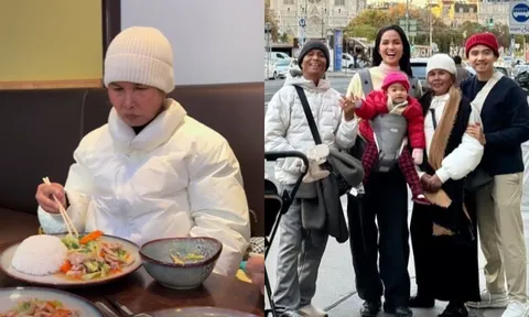 Gia đình H'Hen Niê du lịch châu Âu vẫn ăn món Việt Nam, mẹ nàng hậu giản dị chỉ cần có cơm là ưng ý