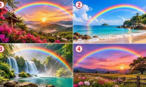 Bạn ấn tượng với hình ảnh cầu vồng nào nhất?