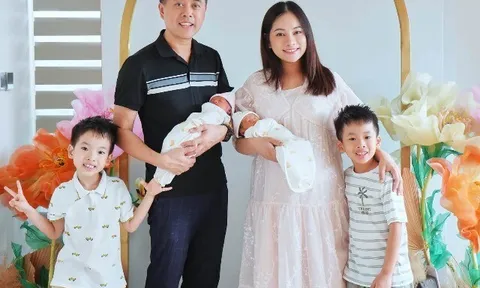 Vợ Dương Khắc Linh 2 tay chăm 2 ái nữ sinh đôi, loay hoay khi lần đầu tổ chức sinh nhật cho "vườn trẻ" 4 con