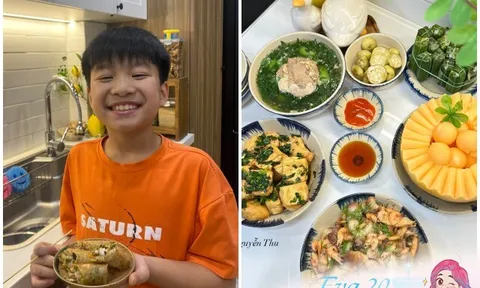 Mẹ 8X truyền lửa vào bếp cho con, hạnh phúc thấy con trai 12 tuổi nấu cơm chẳng kém gì bố mẹ
