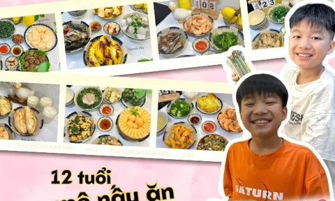 Mẹ 8X truyền lửa vào bếp cho con, hạnh phúc thấy con trai 12 tuổi nấu cơm chẳng kém gì bố mẹ