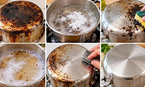 Cách làm sạch đáy nồi cháy đen dễ dàng, không cần chà đến mỏi tay