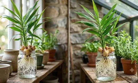 Cách trồng gừng thủy sinh xanh tươi cả năm, hút tài lộc