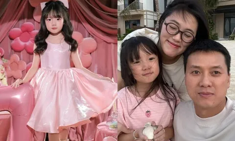 Con gái Quách Ngọc Tuyên lên 7 tuổi xinh xắn ra dáng mẫu nhí, được bố mẹ đặt tên thật nghe vừa lạ vừa hay