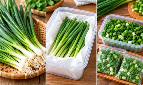 Mẹo giữ hành lá lâu ngày vẫn xanh tươi, không úa vàng, không nhớt