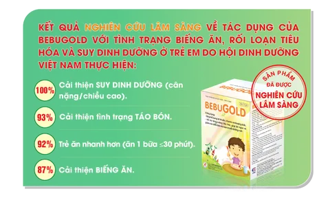 Kết quả nghiên cứu lâm sàng cốm vi sinh BEBUGOLD: 100% trẻ cải thiện cân nặng, chiều cao