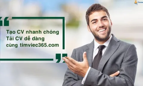 Tạo CV xin việc tiếng Anh và tìm việc làm bảo hiểm tại timviec365.com