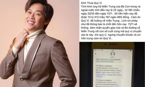 Sau tất cả, Hoài Linh xác nhận số tiền từ thiện hơn 13 tỷ vẫn chưa được chuyển tới đồng bào miền Trung