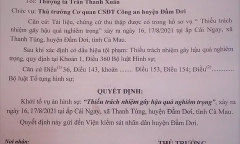 Cà Mau: Khởi tố vụ án hình sự lây lan dịch Covid-19