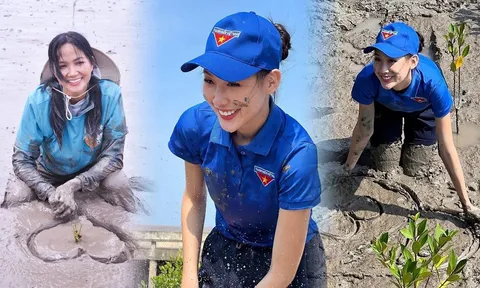 Hoa hậu Bảo Ngọc gợi nhớ lại hình ảnh đẹp của H'Hen Niê với khoảnh khắc không ngại chân lấm tay bùn
