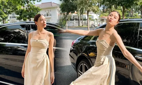 Hoàng Thùy Linh xả ảnh khoe vai trần nõn nà bên xế sang đắt tiền, nhan sắc tuổi U40 gây u mê 