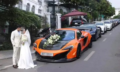 Chiêm ngưỡng dàn xe rước dâu 200 tỷ toàn 'xe hot' nổi nhất phố Hà Nội