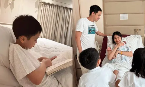 Lần hiếm hoi Tăng Thanh Hà khoe cận mặt quý tử cả, khuôn mặt như bản sao của bố