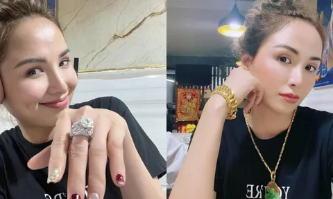 'Hoa hậu thị phi' Diễm Hương khiến CDM lóa mắt với màn khoe vàng, khoe kim cương lấp lánh