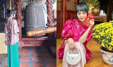 Hiền Hồ chăm đi chùa đầu năm, thay đổi diện mạo hậu ồn ào 'anh em nương tựa'