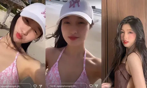 Á hậu Phương Nhi diện bikini cực nóng bên bãi biển vô tình để lộ nhược điểm