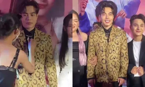 Lê Dương Bảo Lâm liên tục 'cầu cứu' stylist khi gặp sự cố trang phục trên thảm đỏ