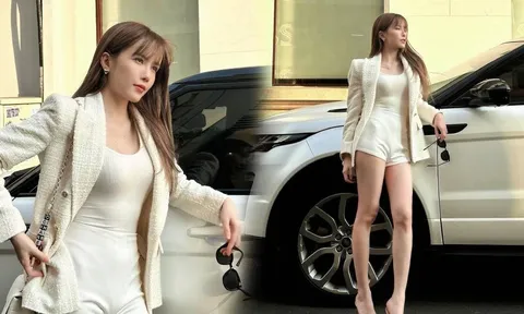 Thiều Bảo Trâm nay lại chơi trội với thời trang áo liền quần