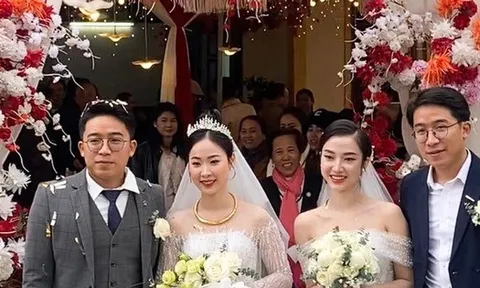 Chuyện thú vị về đám cưới của anh em song sinh cùng tổ chức chung một ngày ở Nghệ An
