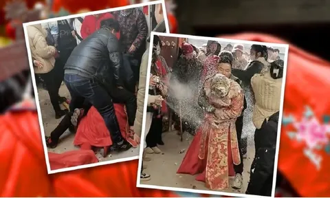 Video:  Cô dâu bị nhóm đàn ông đè lên người ngay trong đám cưới gây phẫn nộ