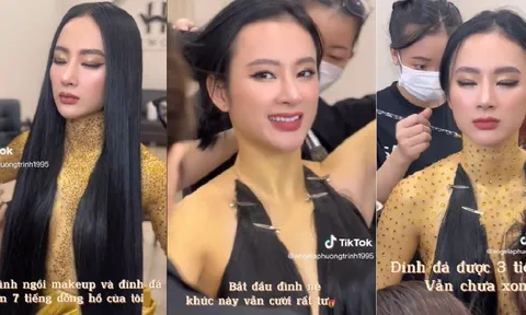 Video: Angela Phương Trinh ngồi hơn 7 tiếng để đính đá bộ trang phục khiến người nhìn phát lú