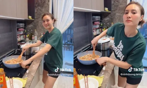 Video: Ninh Dương Lan Ngọc trổ tài vào bếp, thành quả ai nhìn cũng muốn xin ké một phần