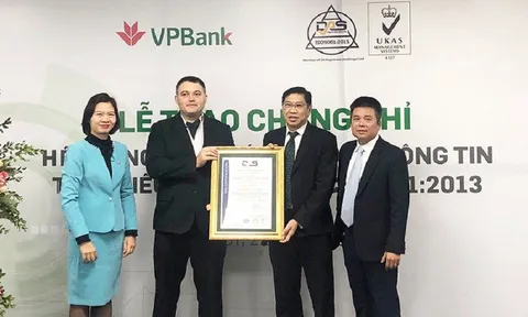 VPBank được cấp chứng chỉ ISO/IEC 27001:2013 về An toàn thông tin