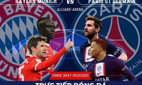 Trực tiếp bóng đá Bayern vs PSG, 3h ngày 9/3: Messi - Mbappe tỏa sáng?; Link xem Cúp C1 FPTA FULL HD