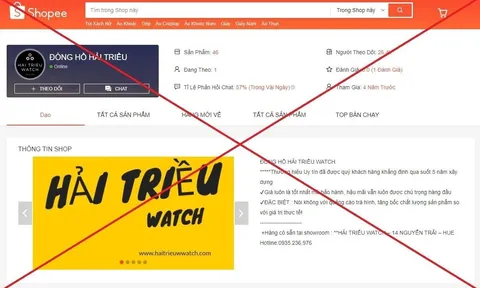 Giả mạo Đồng Hồ Hải Triều để bán hàng giả trên Shopee
