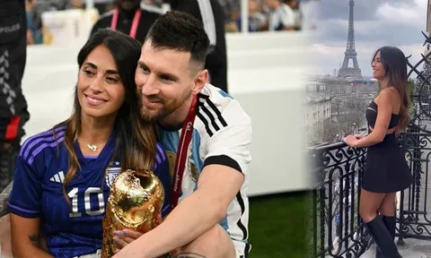 Vợ Messi khoe thân hình quyến rũ tại tuần lễ thời trang Paris
