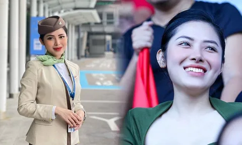 Nữ tiếp viên hàng không 'vạn người mê' rạng rỡ trên khán đài chung kết bóng đá sinh viên