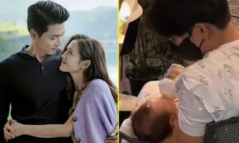 Hyun Bin chăm con khiến người hâm mộ rưng rưng